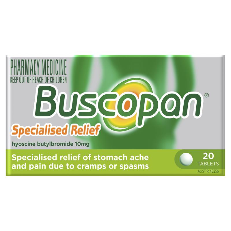 Buscopan Stomach Cramps Pain Relief 10mg 20 Tablets