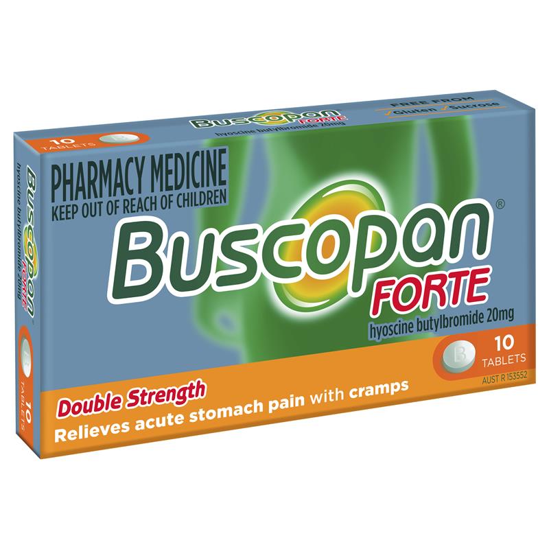 Buscopan Forte Stomach Cramps Pain Relief 20mg 10mg Tablets