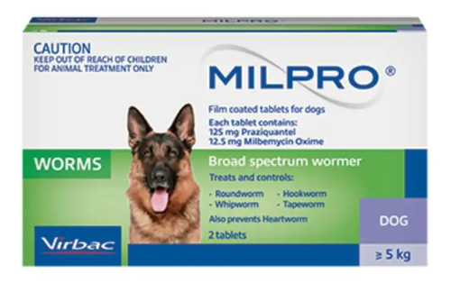 Milpro Allwormer Tablet for Dogs 2pk