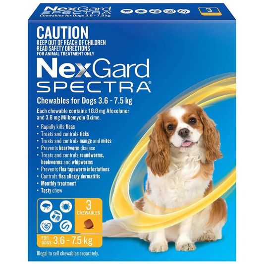 NexGard SPECTRA Chews For Small Dogs 3.6-7.5kg
