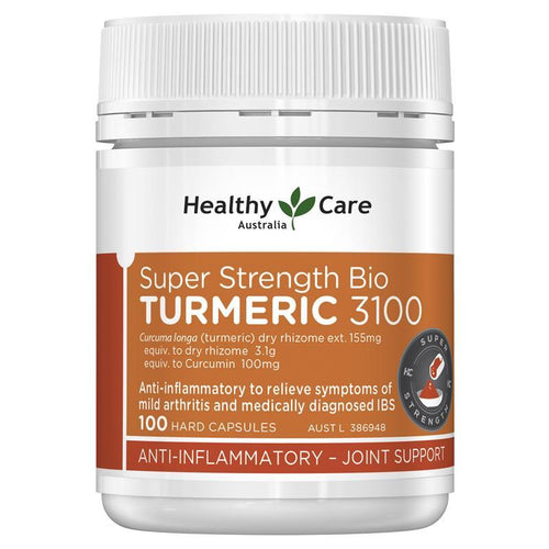 Healthy Care Super Strength Bio Turmeric 3100mg 100 Capsules NEW