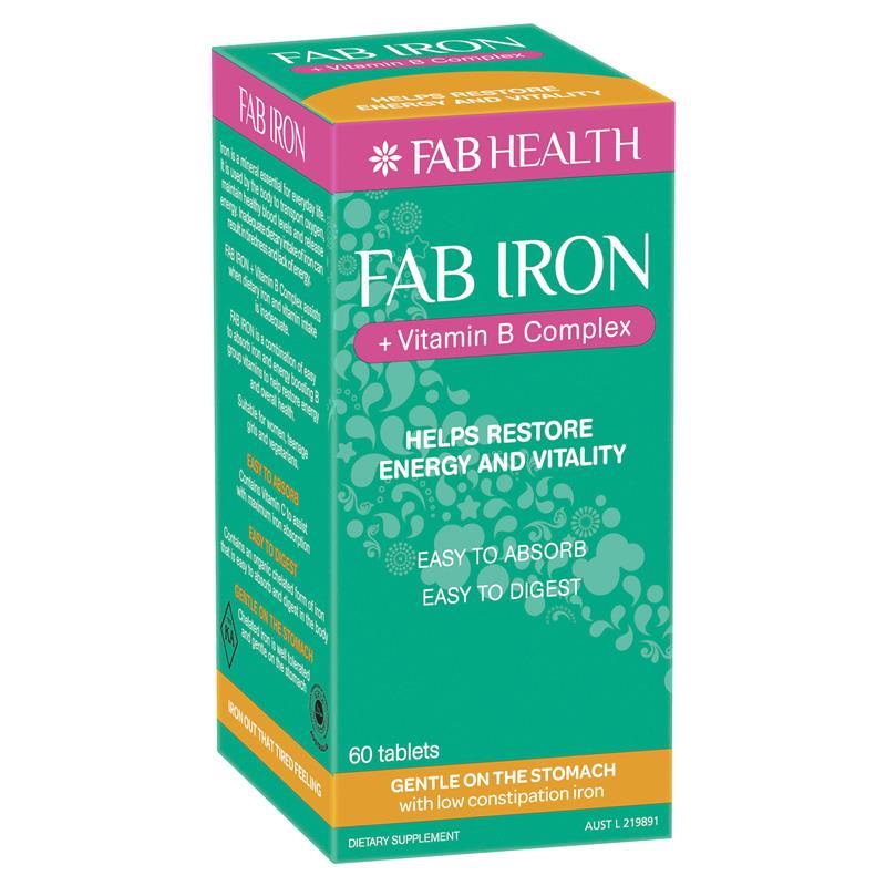 Fab Iron + Vitamin B Complex 60 Tablets