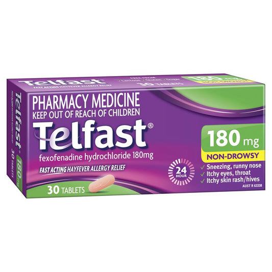 Telfast 180mg Tablets Antihistamine 30 Tablets