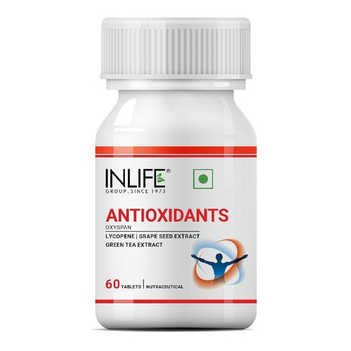Inlife Antioxidants Supplement with Lycopene, Grape Seed, Green Tea Extract (60 Tablets)