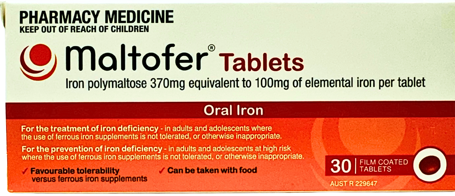 Maltofer Tablets (Oral Iron) 370mg x 30 Film Coated Tablets