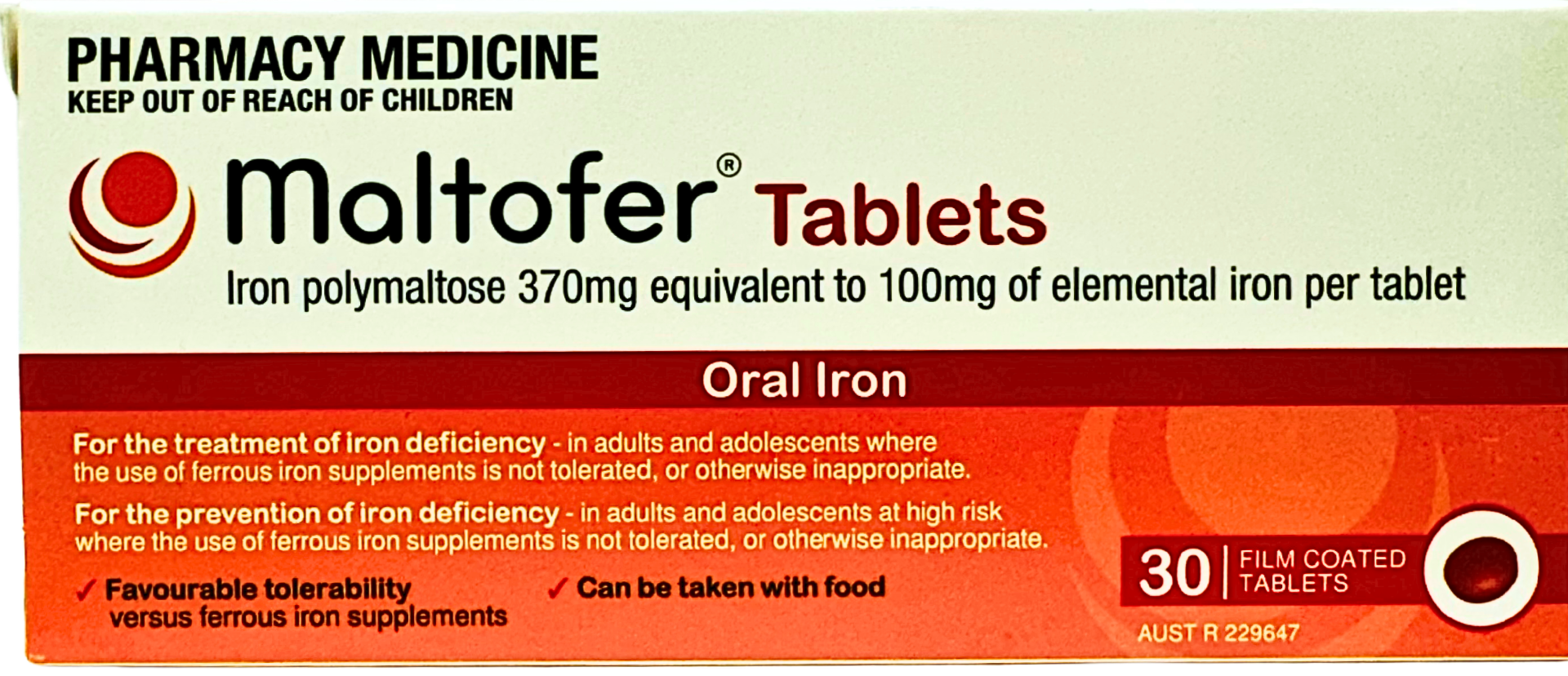 Maltofer Tablets (Oral Iron) 370mg x 30 Film Coated Tablets
