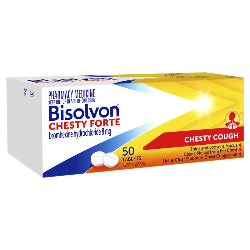 Bisolvon Chesty Forte Cough 50 Tablets 