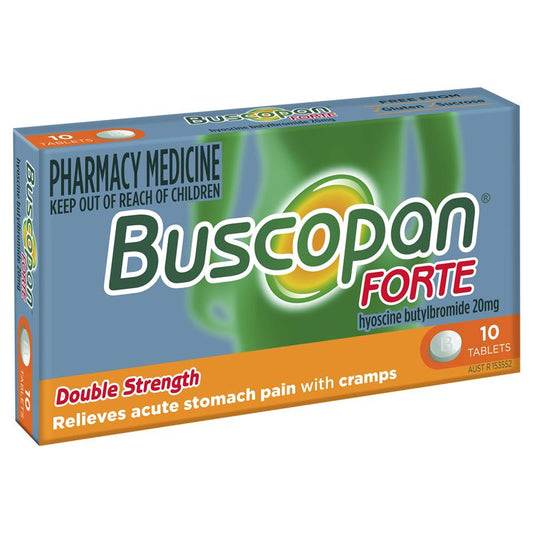 Buscopan Forte Stomach Cramps Pain Relief 20mg 10mg Tablets