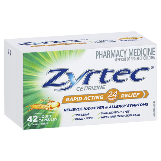 Zyrtec Rapid Liquid Capsules 42 Liquid Capsules